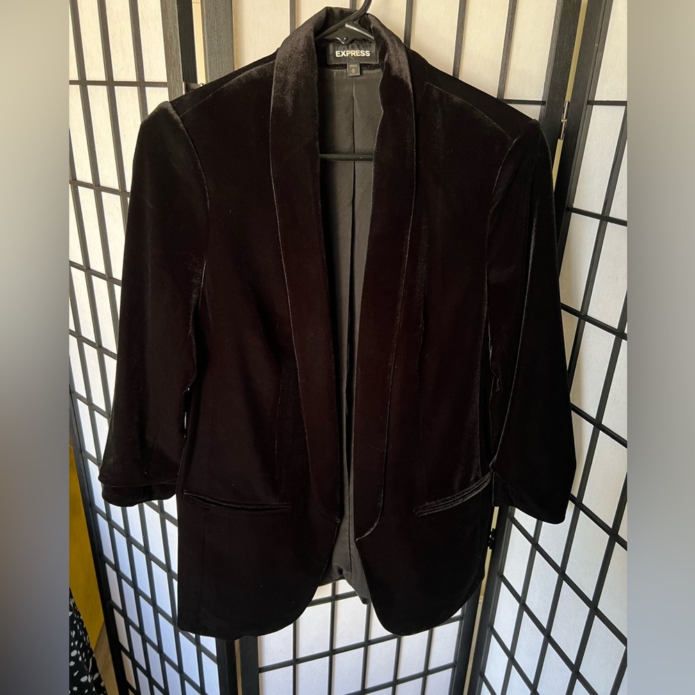 EXPRESS Black Velour Blazer